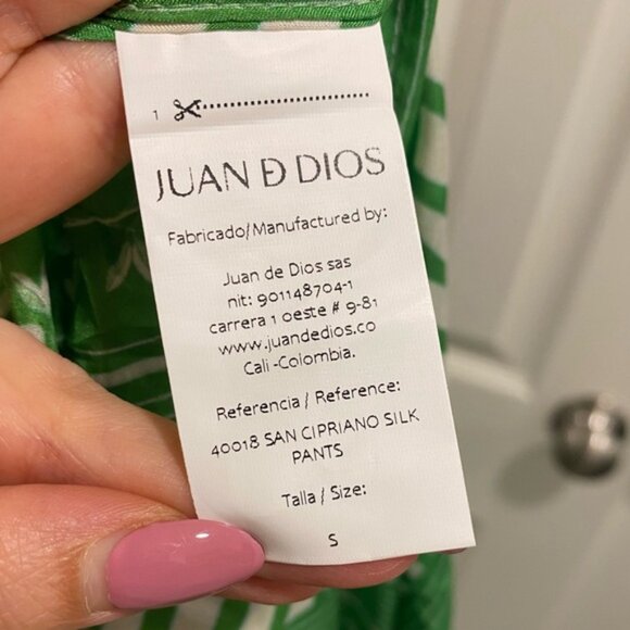Juan De Dios San Cipriano Silk Pants Green Size Small - Picture 8 of 11